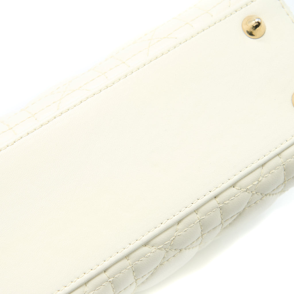 DIOR SMALL LADY DIOR MY ABCDIOR BAG LAMBSKIN WHITE LGHW