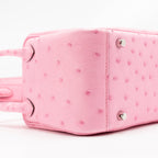 Hermes Mini Lindy Ostrich Rose Bubblegum SHW