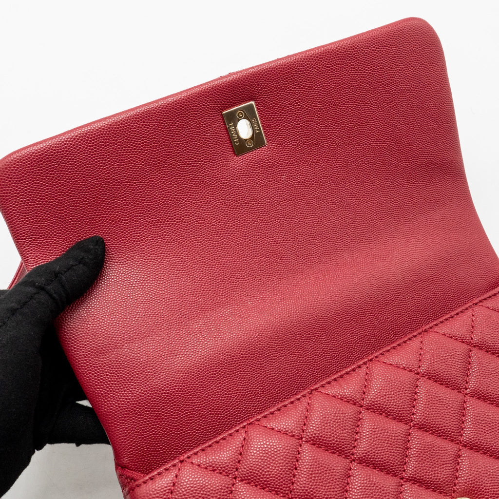 CHANEL MEDIUM COCO HANDLE CAVIAR RED GHW