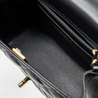 CHANEL MINI SQUARE FLAP BAG LAMBSKIN BLACK GHW (MICROCHIP)
