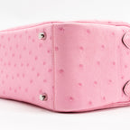 Hermes Mini Lindy Ostrich Rose Bubblegum SHW