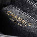CHANEL MINI SQUARE FLAP BAG LAMBSKIN BLACK GHW (MICROCHIP)
