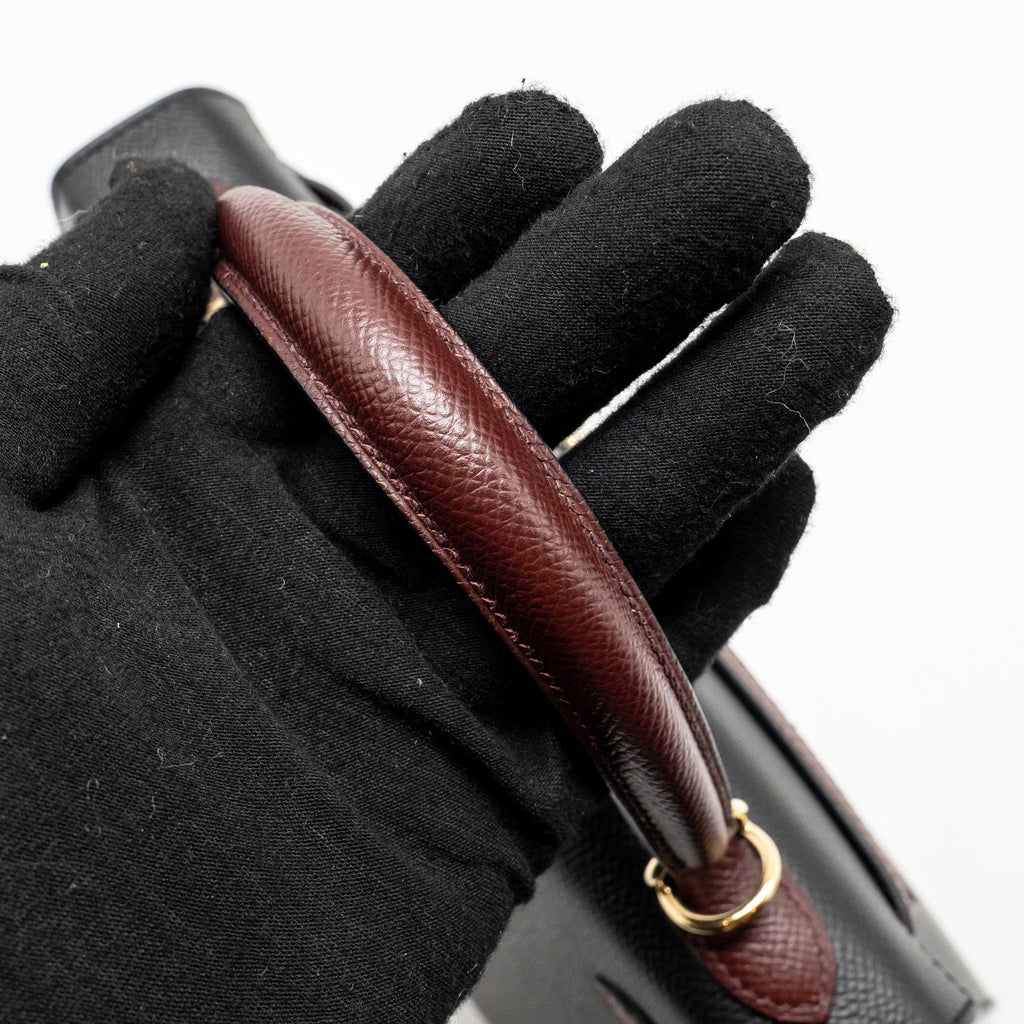 Hermes Kelly 25 Special Order Epsom Black/ Rouge H LGHW