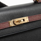 Hermes Kelly 25 Special Order Epsom Black/ Rouge H LGHW