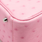 Hermes Mini Lindy Ostrich Rose Bubblegum SHW