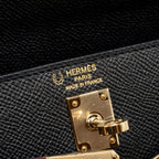 Hermes Kelly 25 Special Order Epsom Black/ Rouge H LGHW