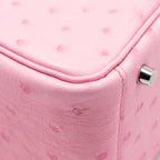 Hermes Mini Lindy Ostrich Rose Bubblegum SHW