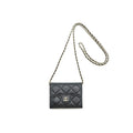 CHANEL CLASSIC CARD HOLDER WITH CHAIN BLACK LGHW SERIAL 30