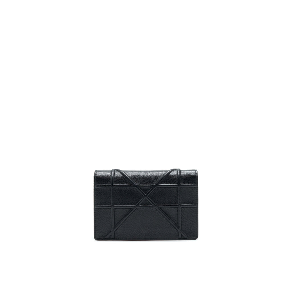 DIOR DIORAMA WALLET ON CHAIN BLACK WITH SHW