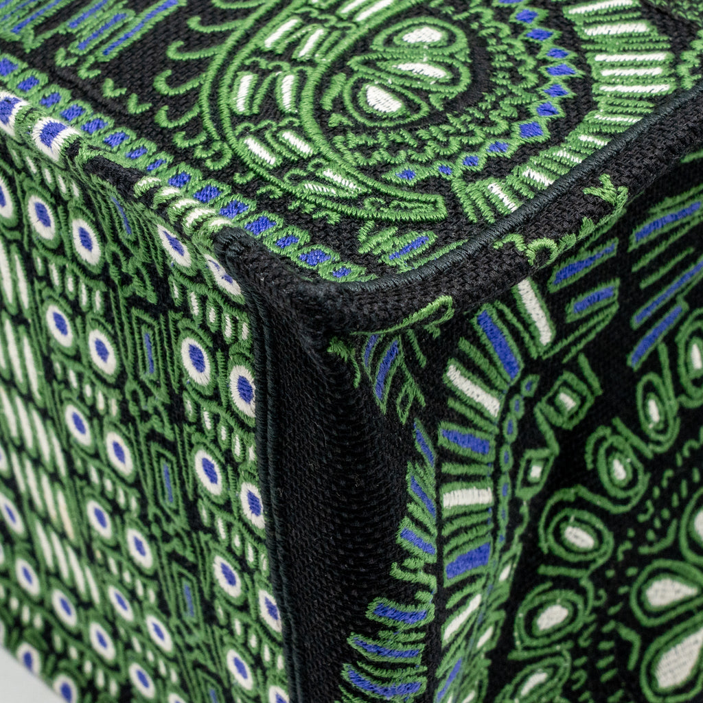Dior Large Book Tote Elephant Embroidery Green