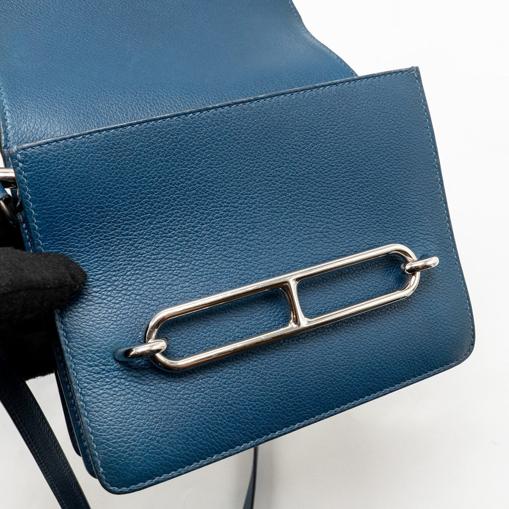 Hermes Mini Roulis Evercolor Deep Blue / Vert Bosphore SHW