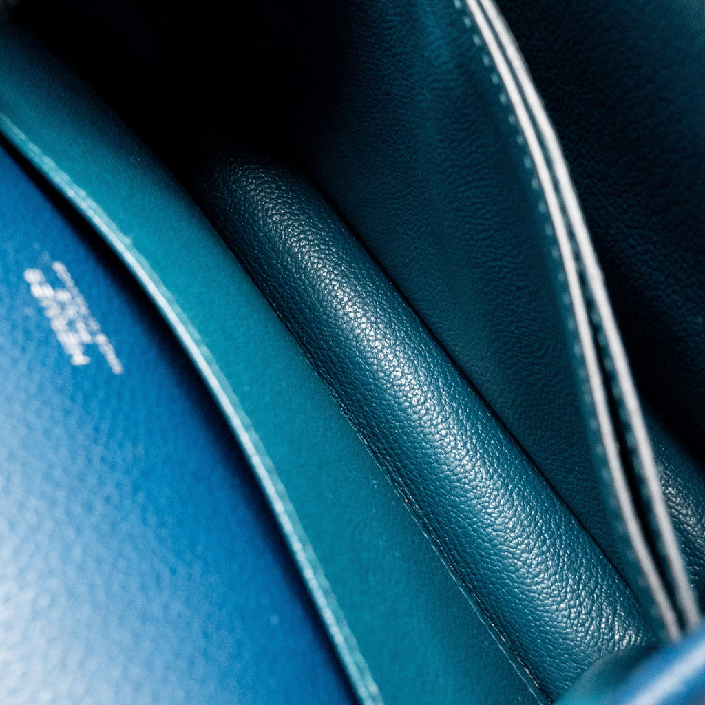 Hermes Mini Roulis Evercolor Deep Blue / Vert Bosphore SHW