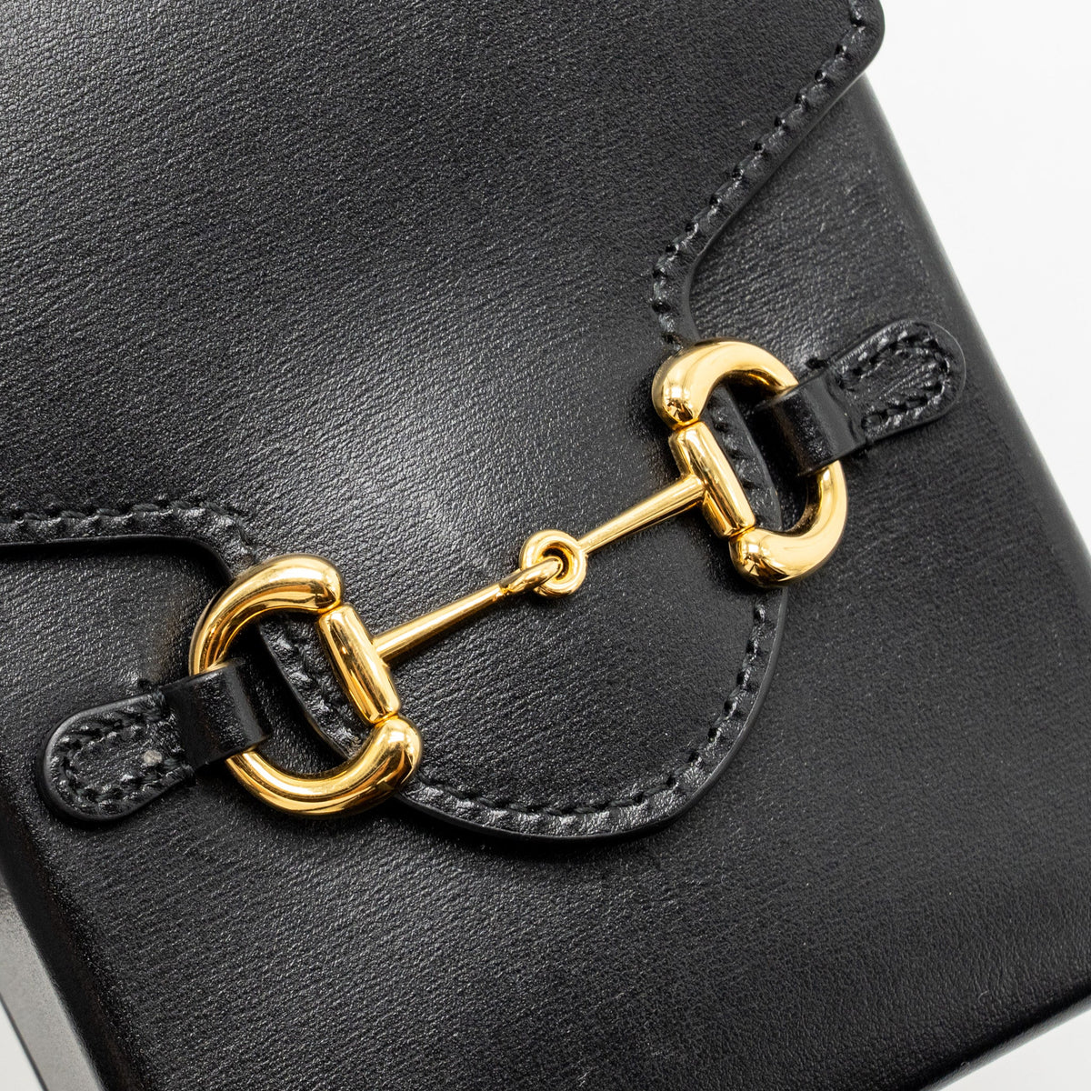 GUCCI HORSEBIT MINI CROSSBODY BAG LEATHER BLACK GHW