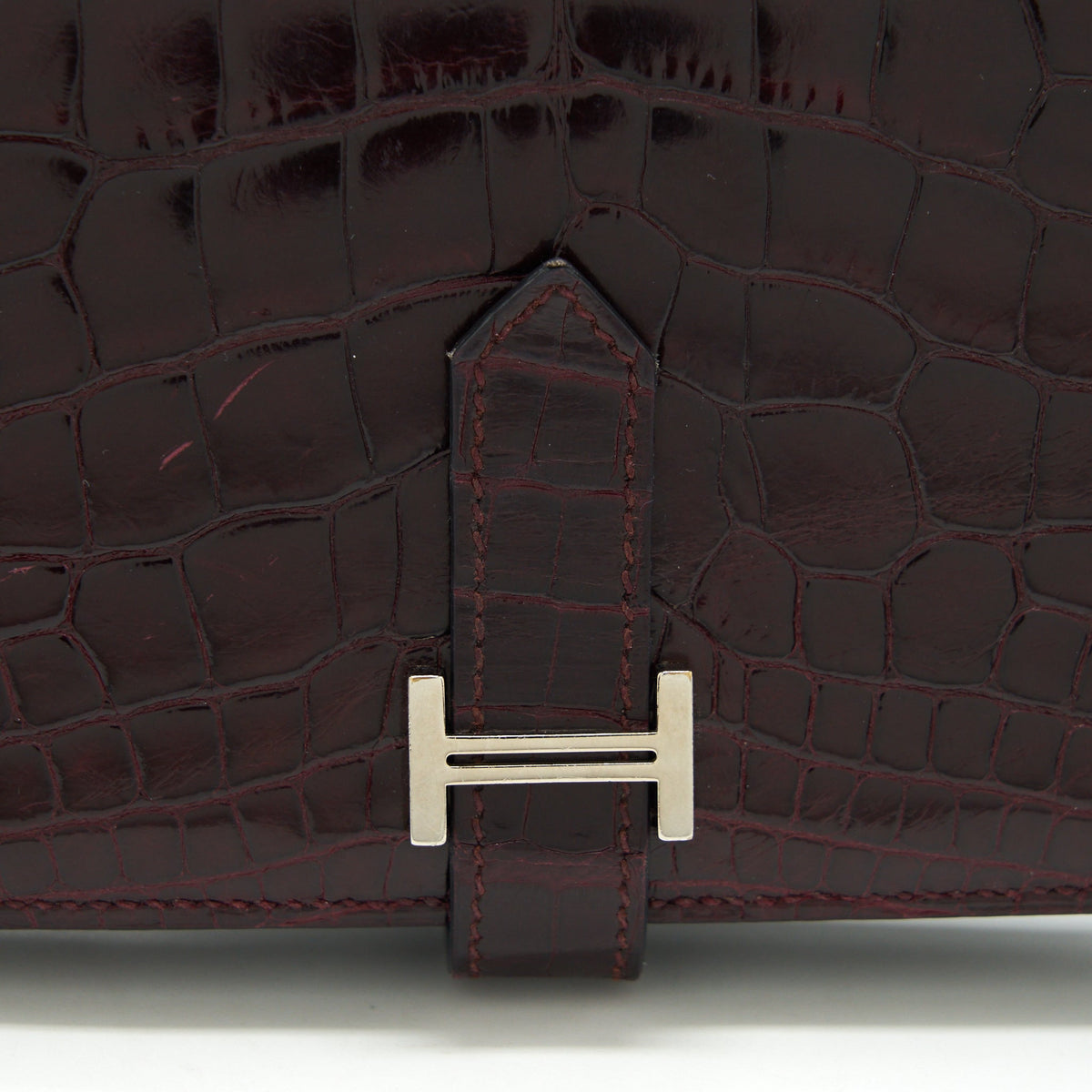 Hermes Alligator Bearn wallet Dark Red SHW