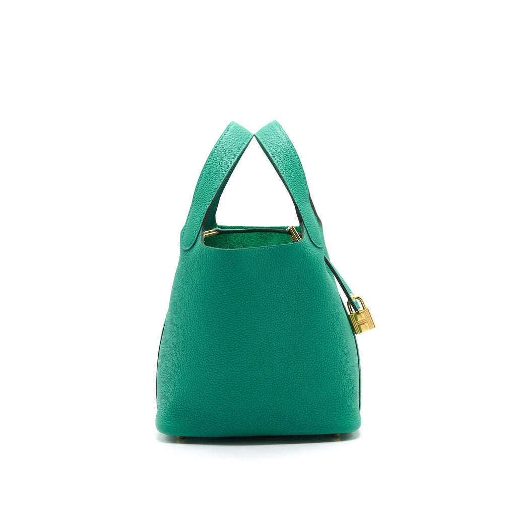 Hermes picotin 18 Lock Bag Vert Jade GHW Taurillon Maurice Leather
