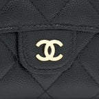 CHANEL CLASSIC CARD HOLDER WITH CHAIN BLACK LGHW SERIAL 30