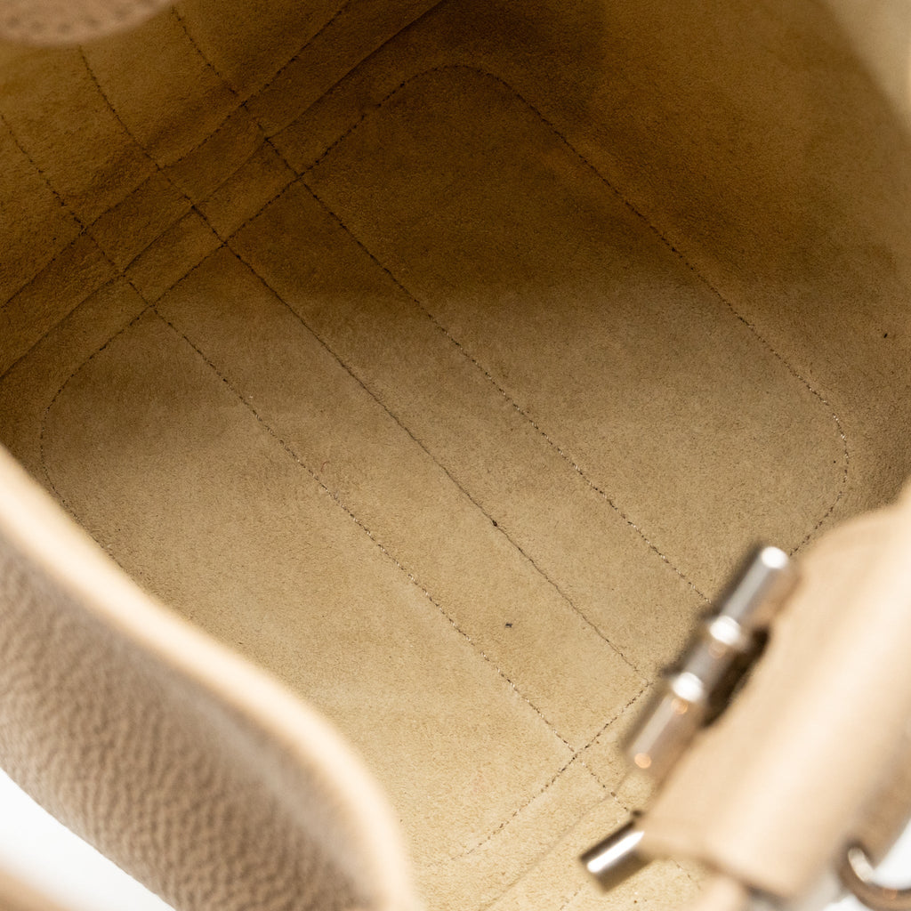 Loro Piana Micro Bale Tote Bag Grained Calfskin Beige SHW