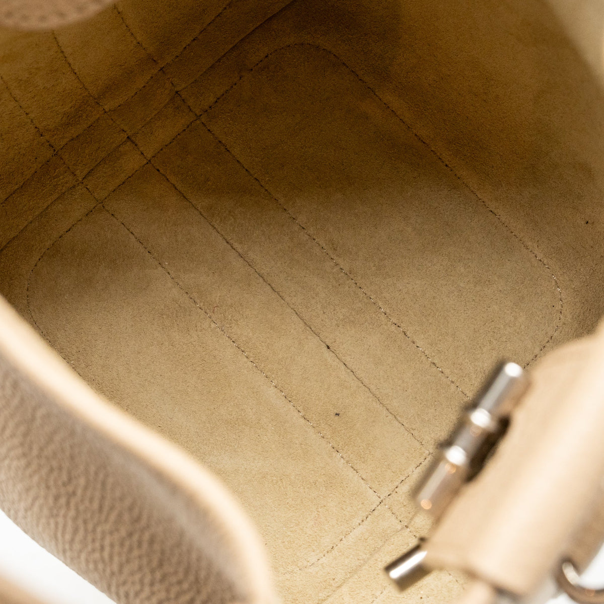 Loro Piana Micro Bale Tote Bag Grained Calfskin Beige SHW