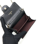 CHANEL CLASSIC CARD HOLDER WITH CHAIN BLACK LGHW SERIAL 30