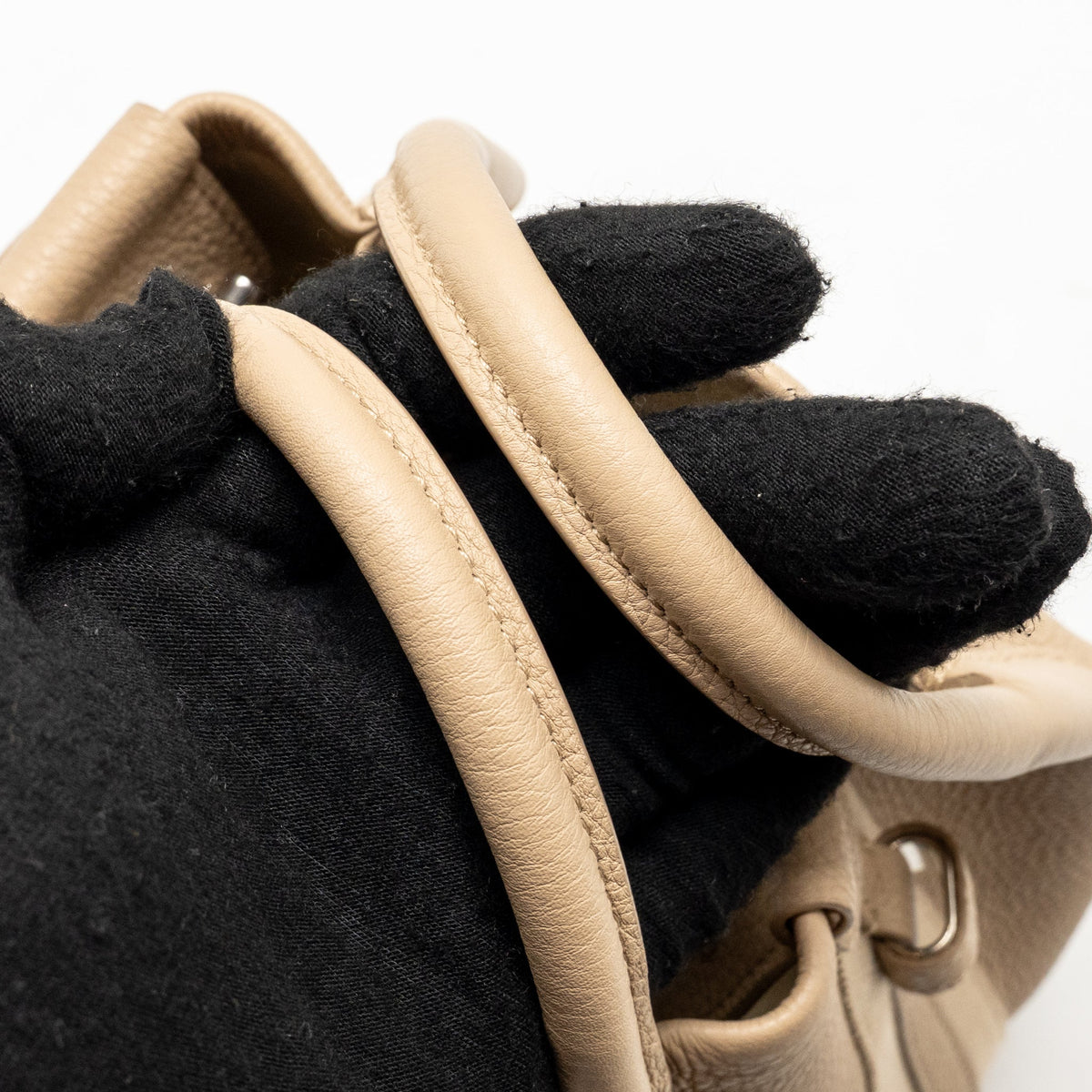 Loro Piana Micro Bale Tote Bag Grained Calfskin Beige SHW