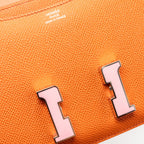 Hermes Mini Constance Epsom Terre Battue/ Rose Confetti SHW