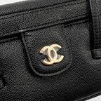 CHANEL 26P PREPPY COCO MINI VANITY SHOULDER BAG CAVIAR BLACK GHW (MICROCHIP)