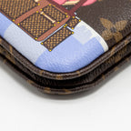 LOUIS VUITTON DOUBLE ZIP CLUTCH WITH CHAIN VIVIEN HOLIDAY PRINTED MONOGRAM CANVAS GHW