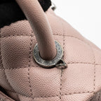 CHANEL SMALL COCO HANDLE CAVIAR LIGHT PINK RUTHENIUM HARDWARE