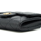 CHANEL CLASSIC FLAP CARD HOLDER CAVIAR BLACK GHW