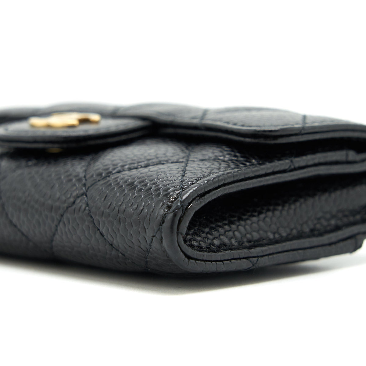 CHANEL CLASSIC FLAP CARD HOLDER CAVIAR BLACK GHW
