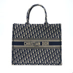 DIOR LARGE BOOK TOTE BLUE OBLIQUE JACQUARD