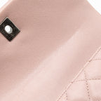 CHANEL SMALL COCO HANDLE CAVIAR LIGHT PINK RUTHENIUM HARDWARE