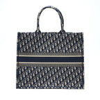 DIOR LARGE BOOK TOTE BLUE OBLIQUE JACQUARD
