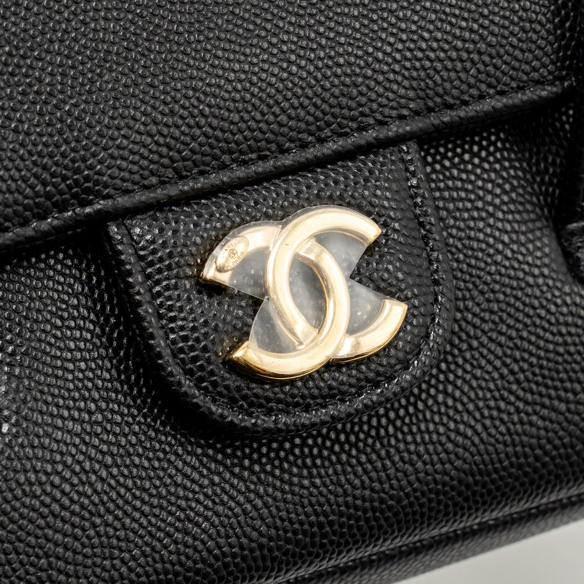 CHANEL 26P PREPPY COCO CLUTCH SHOULDER BAG CAVIAR BLACK GHW (MICROCHIP)