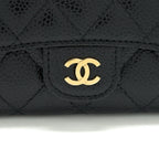 CHANEL CLASSIC FLAP CARD HOLDER CAVIAR BLACK GHW
