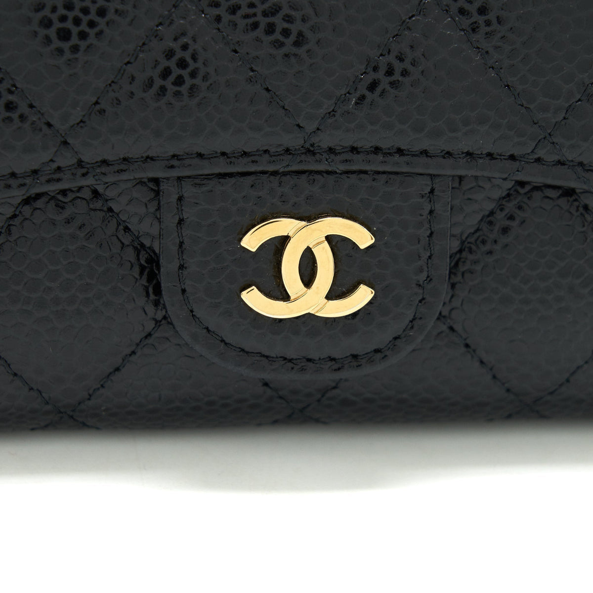 CHANEL CLASSIC FLAP CARD HOLDER CAVIAR BLACK GHW