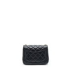 CHANEL PEARL CRUSH MINI SQUARE LAMBSKIN BLACK BRUSHED GHW