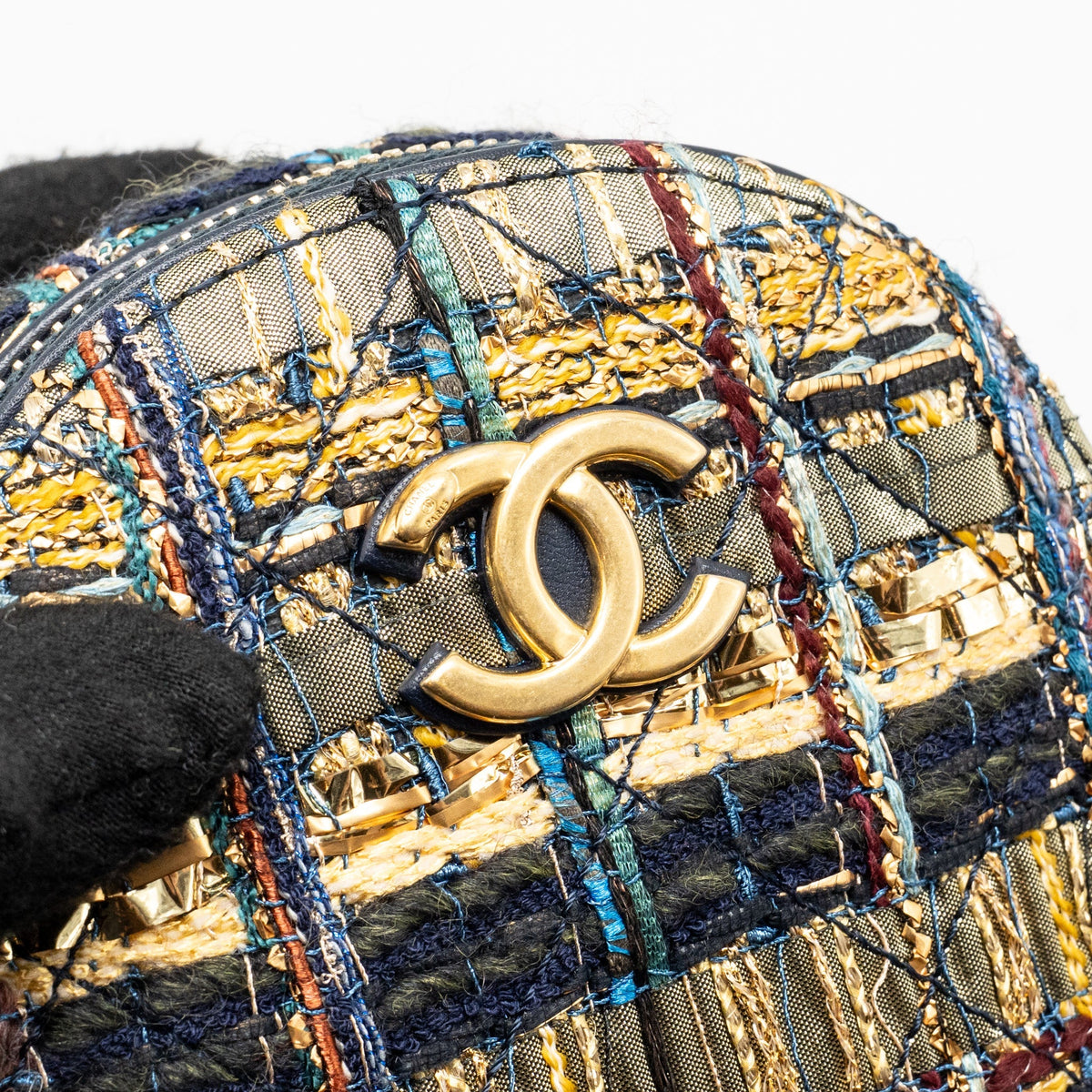 Chanel 19A Egypt Oval Camera Case Tweed Multicolour GHW