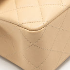 Chanel Medium Classic Double Flap Bag Lambskin Beige GHW (Microchip)