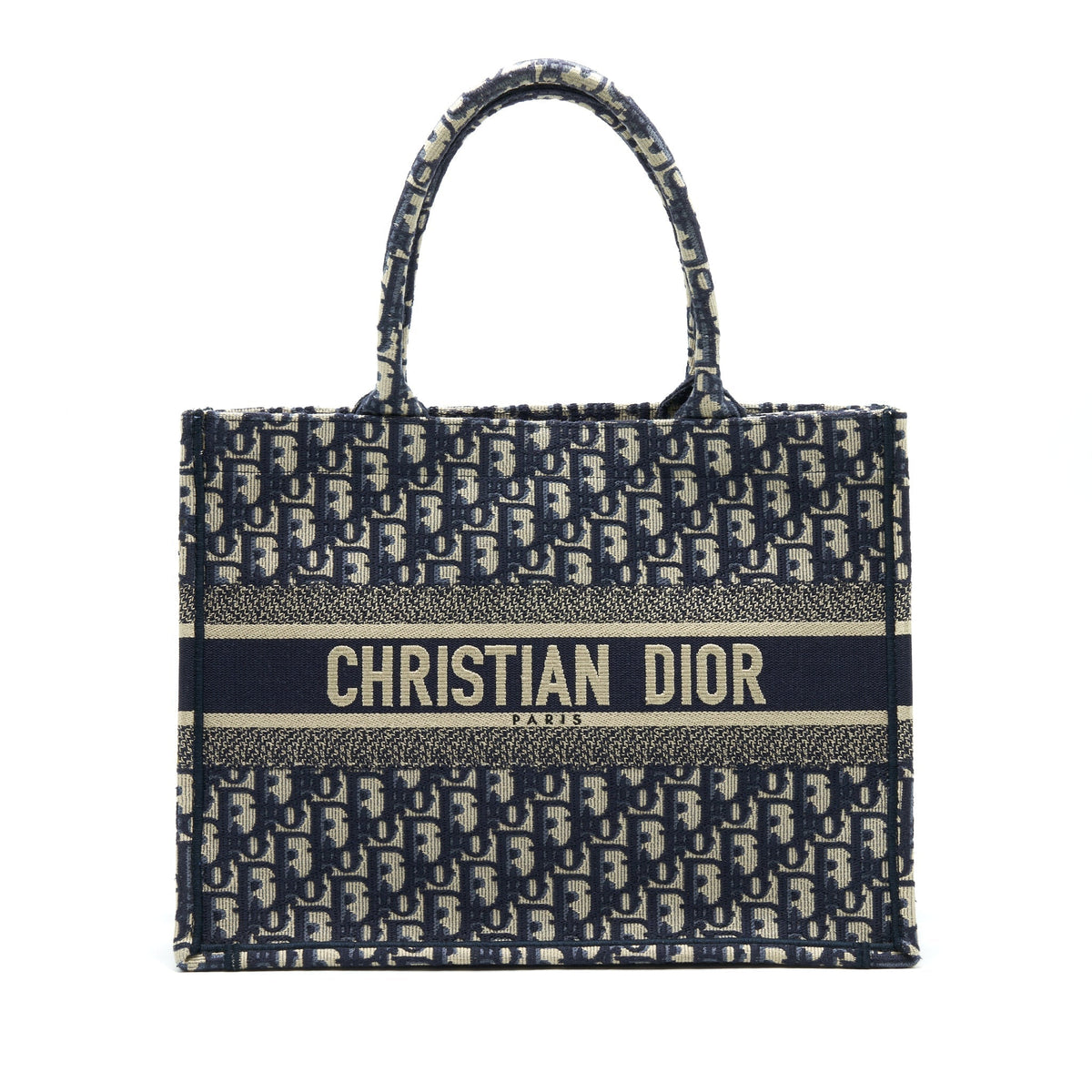 DIOR SMALL BOOKTOTE BAG BLUE OBLIQUE EMBROIDERY