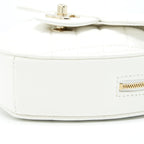 CHANEL 22S HEART BAG LAMBSKIN WHITE LGHW (MICROCHIP)