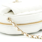 CHANEL 22S HEART BAG LAMBSKIN WHITE LGHW (MICROCHIP)