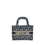 DIOR MINI BOOK TOTE BLUE OBLIQUE EMBRIODERY