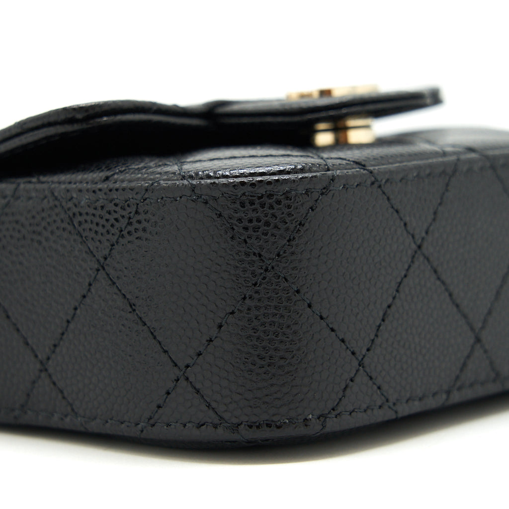 CHANEL MINI FLAP VANITY WITH CHAIN CAVIAR BLACK LGHW