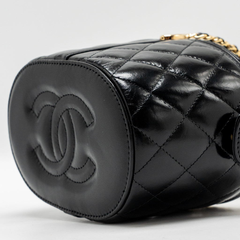 CHANEL PICNIC VANITY LAMBSKIN BLACK GHW (MICROCHIP)