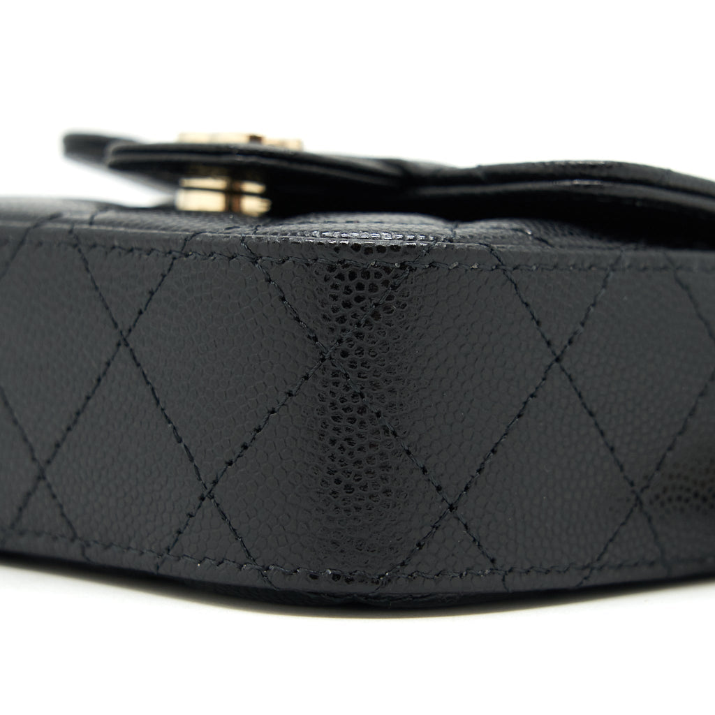 CHANEL MINI FLAP VANITY WITH CHAIN CAVIAR BLACK LGHW