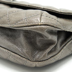 CHANEL SEASONAL JUMBO CAVIAR FLAP BAG GREY WITH RUTHENIUM HARDWARE