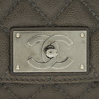 CHANEL SEASONAL JUMBO CAVIAR FLAP BAG GREY WITH RUTHENIUM HARDWARE