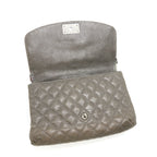 CHANEL SEASONAL JUMBO CAVIAR FLAP BAG GREY WITH RUTHENIUM HARDWARE