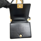 CHANEL 22P MINI BOY CHAIN HANDBAG CALFSKIN BLACK GHW